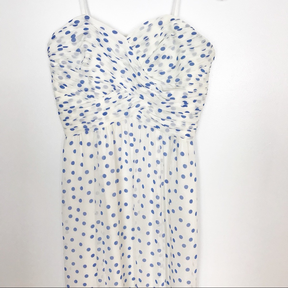 Sz 6 Ralph Lauren polka dot strapless gown
